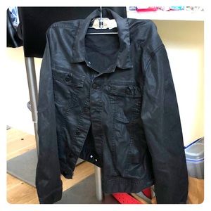 Coated Black Jean Jacket